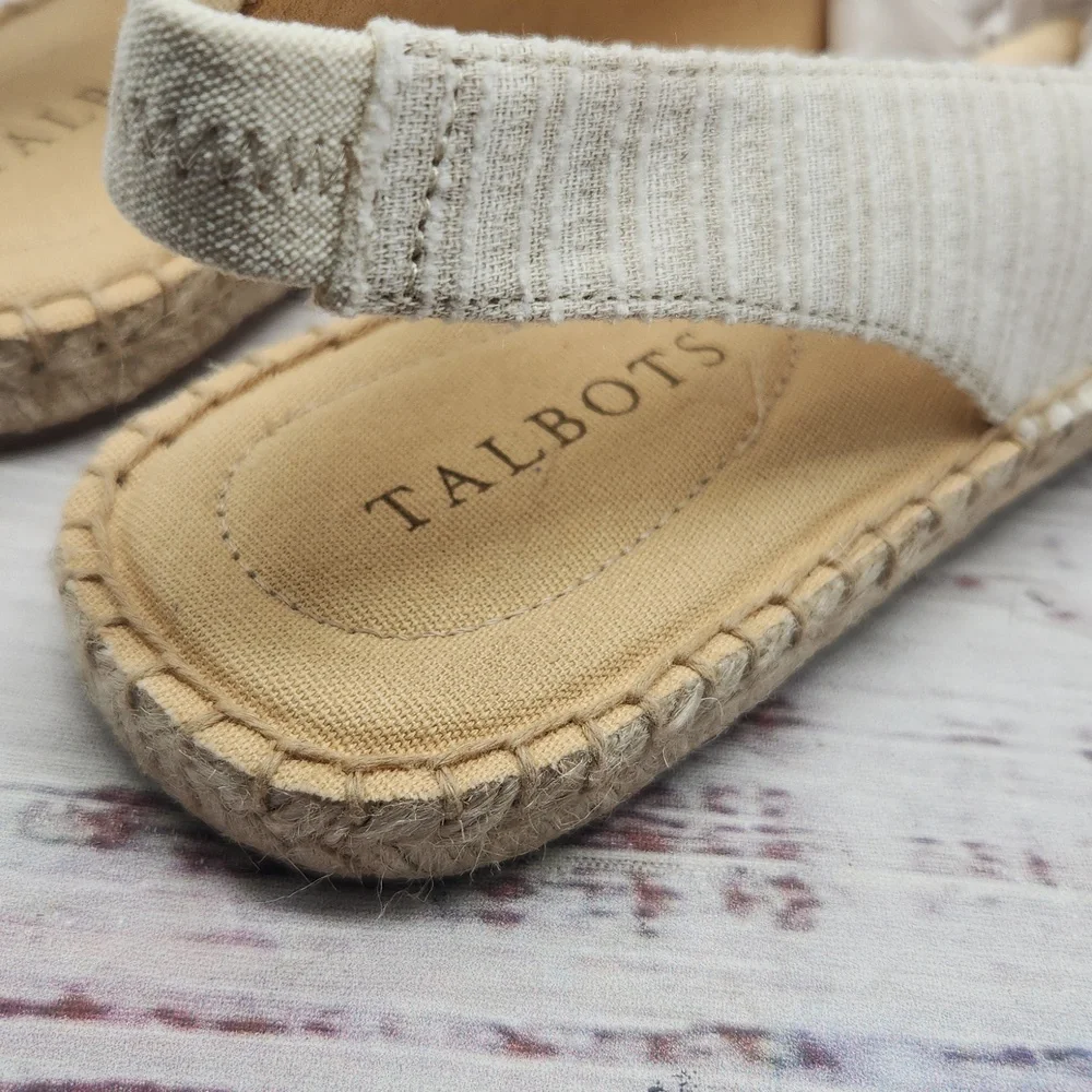 NEW Talbots‎ Izzy Linen Espadrille Flats Women's Size 7.5